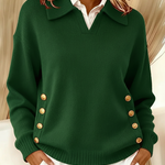 Vynette V-Hals Sweater med Krave til kvinder fra Elsebeth København