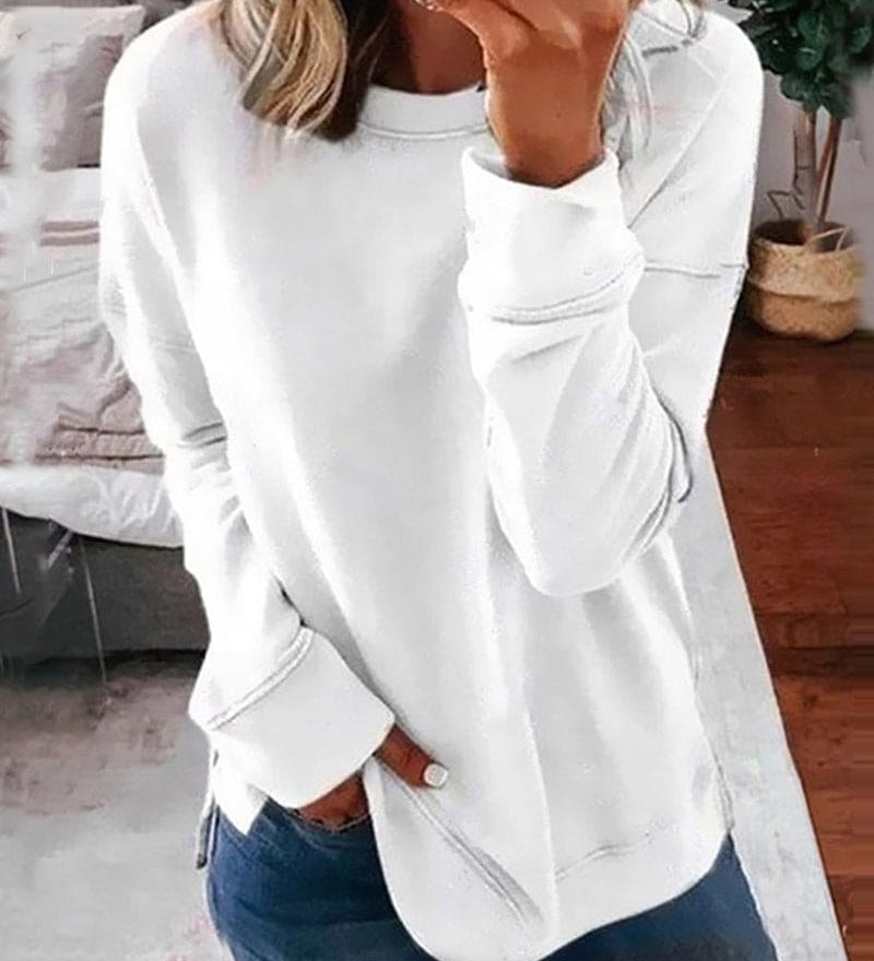 Élisabeth blød striksweater fra Elsebeth København, styling med jeans