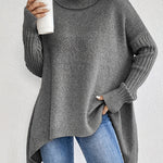 Sylvie draperet sweater med høj hals fra Elsebeth København, set bagfra