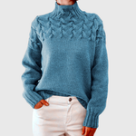 Nina strikket rullekravesweater fra Elsebeth København, set forfra