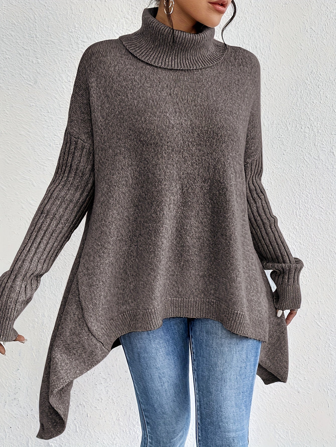 Sylvie draperet sweater med høj hals fra Elsebeth København, stylet look