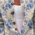 Blomster Kunst Print Knappet Cardigan til kvinder