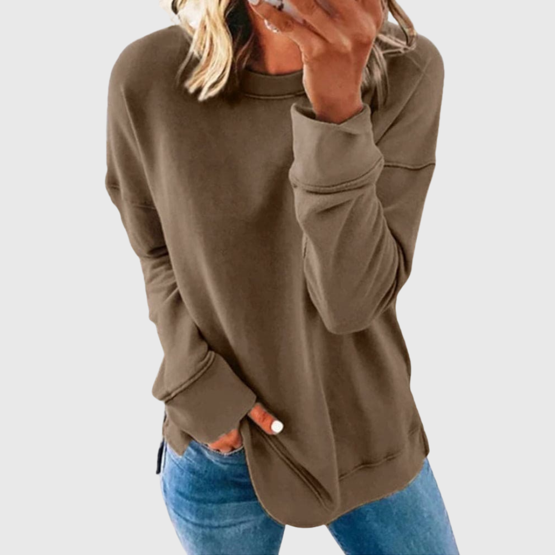 Élisabeth blød striksweater fra Elsebeth København, set forfra