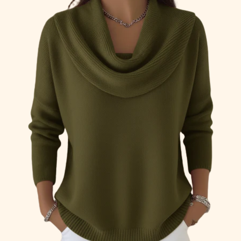 Juliette Draperet Hals Sweater til kvinder fra Elsebeth København
