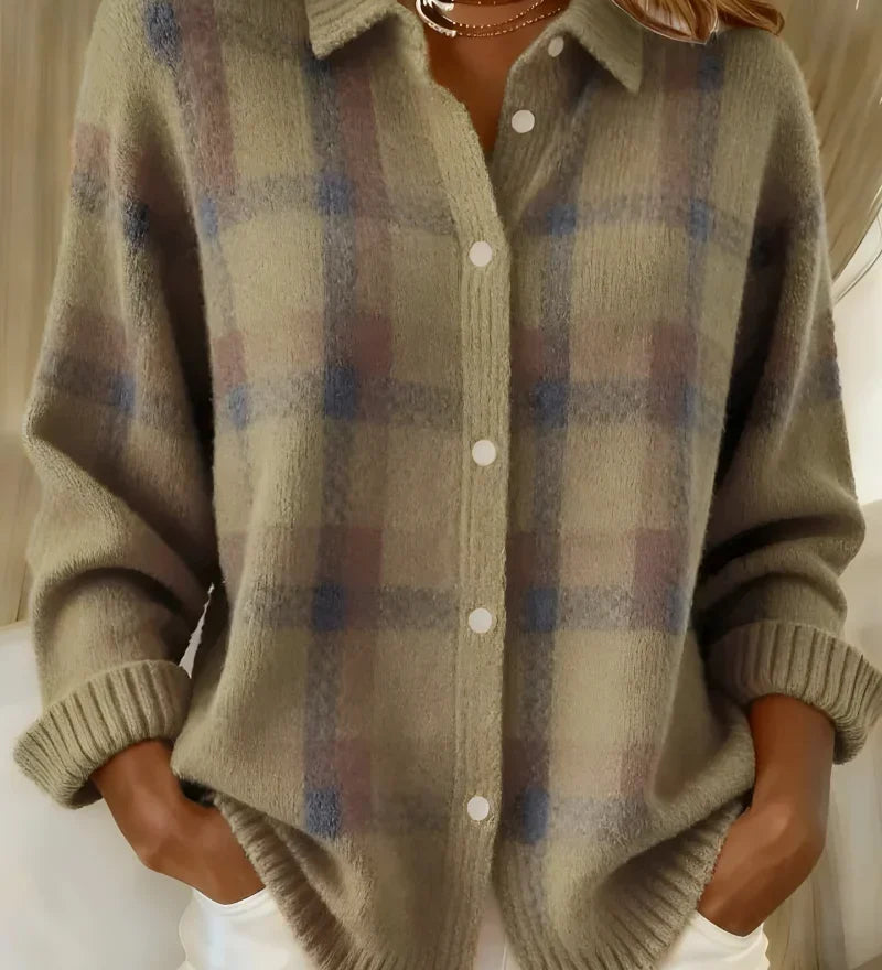 Taylor hyggelig ternet strik cardigan | Elsebeth København