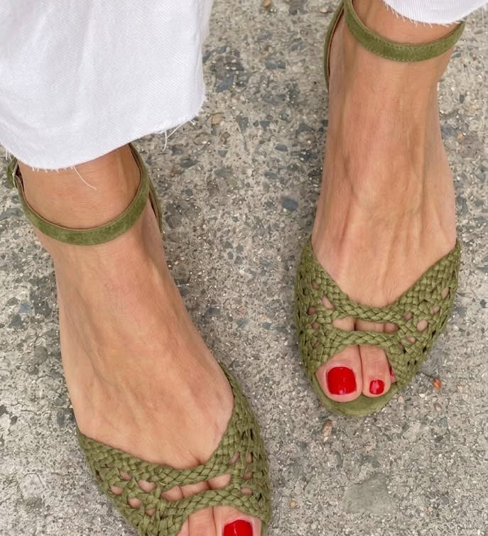 Isadora | Vævede Guld Sandaler