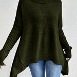 Sylvie draperet sweater med høj hals fra Elsebeth København, set forfra