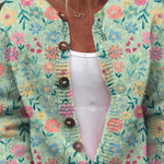 Blomsterprintet Knappet Cardigan til kvinder