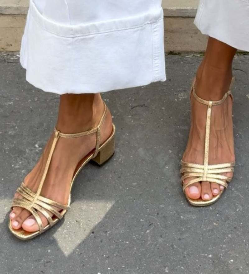 Allegra | Gyldne Sandaler Hverdags Elegance