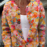 Blomsterprint Knappet Casual Cardigan til kvinder | Elsebeth København