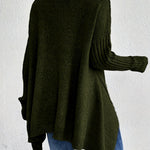 Sylvie draperet sweater med høj hals fra Elsebeth København, detalje af strikken