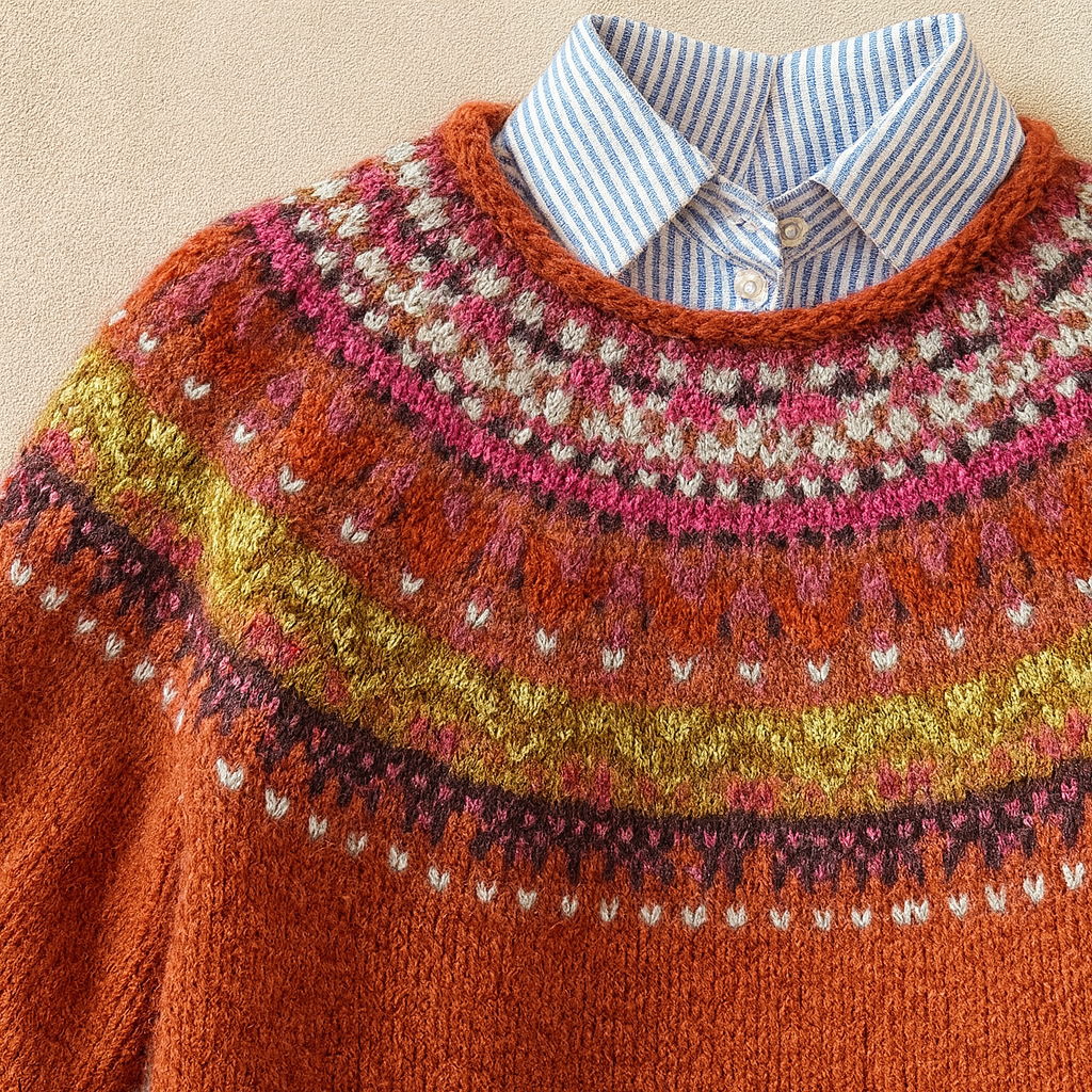 Simona Chic Vintage Strik Sweater til kvinder fra Elsebeth København