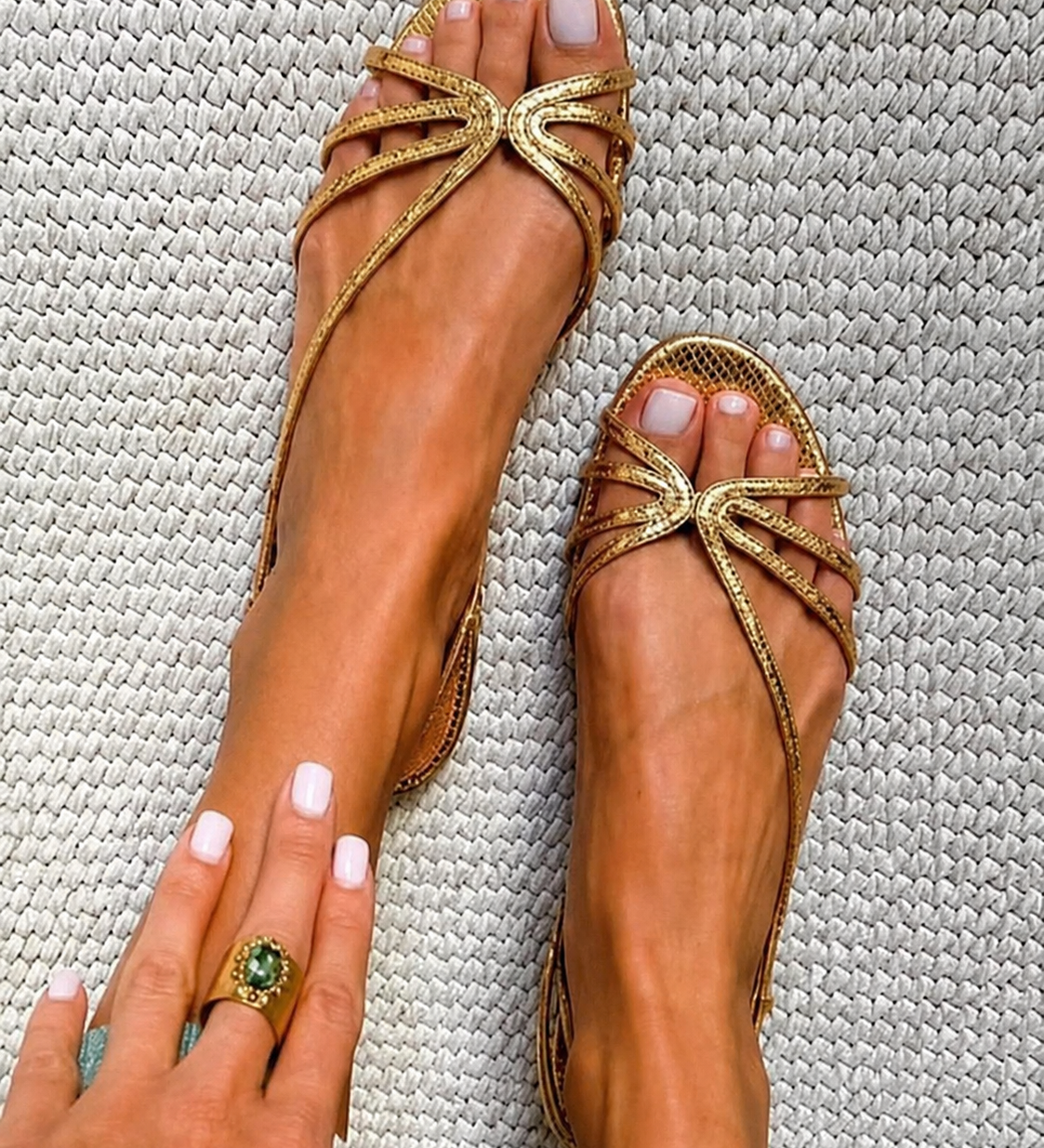 Ginevra | Gyldne Sandaler Sommer Elegance