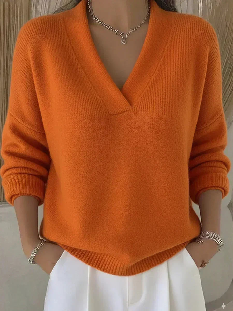 Vivelle Afslappet V-Hals Sweater til kvinder fra Elsebeth København