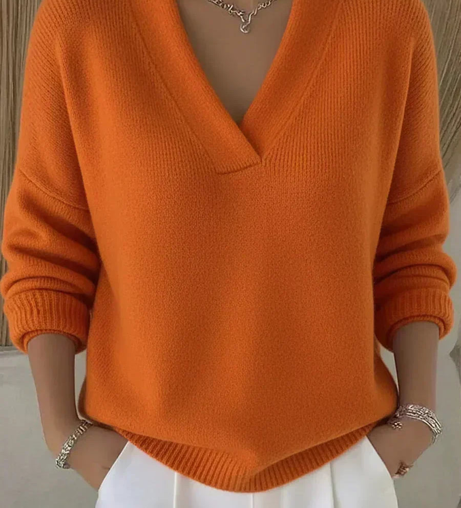 Vivelle Afslappet V-Hals Sweater til kvinder fra Elsebeth København