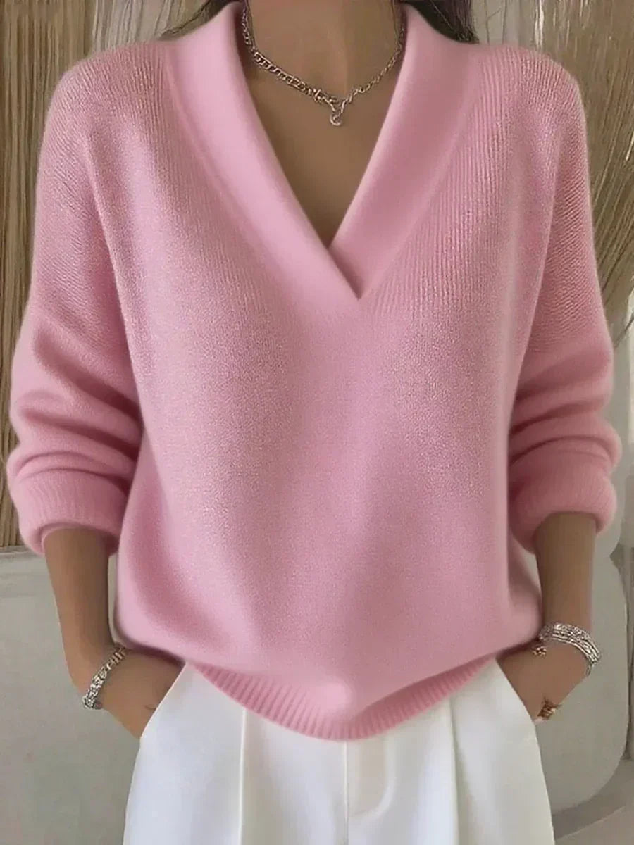 Vivelle Afslappet V-Hals Sweater til kvinder fra Elsebeth København
