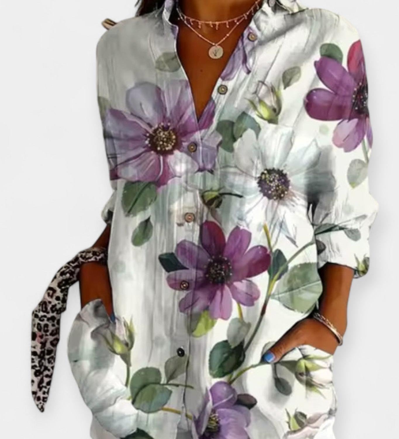 Frida | Blomsterprint skjorte