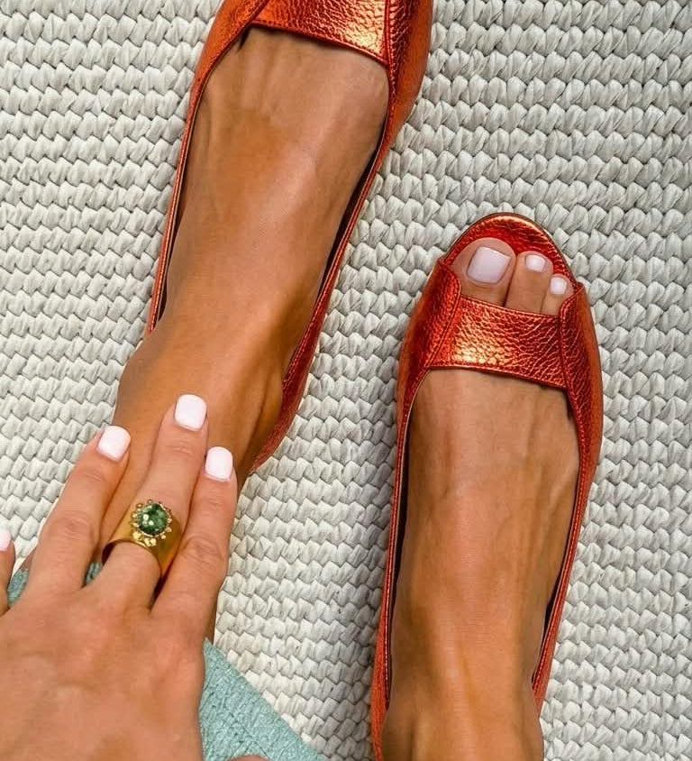 Adelina | Chic Comfort Guld Sandaler