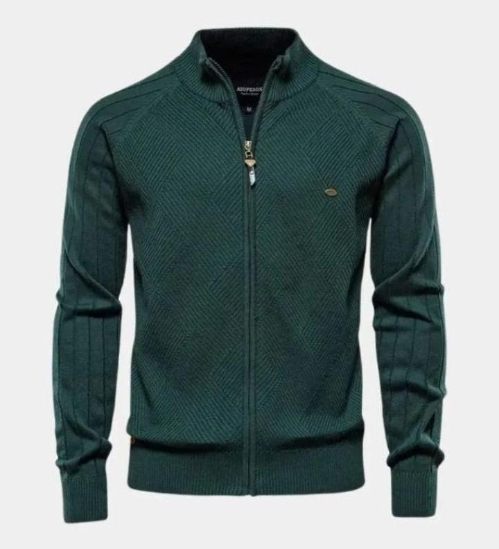 Jacquard™ | Strikcardigan med Lynlås