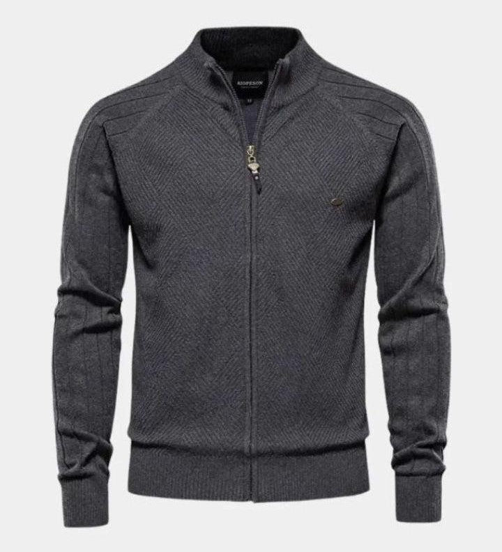 Jacquard™ | Strikcardigan med Lynlås