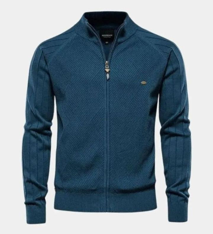 Jacquard™ | Strikcardigan med Lynlås