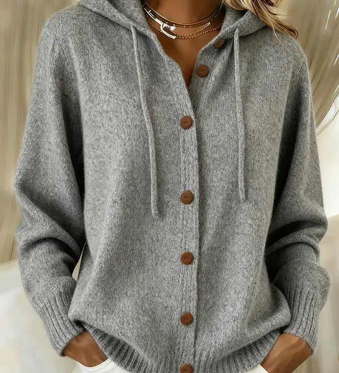 Brenda Hyggelig Knap Cardigan Hoodie til kvinder fra Elsebeth København