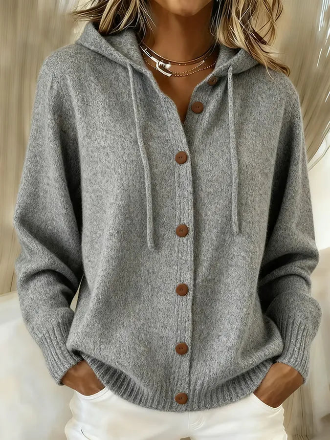 Brenda Hyggelig Knap Cardigan Hoodie til kvinder fra Elsebeth København