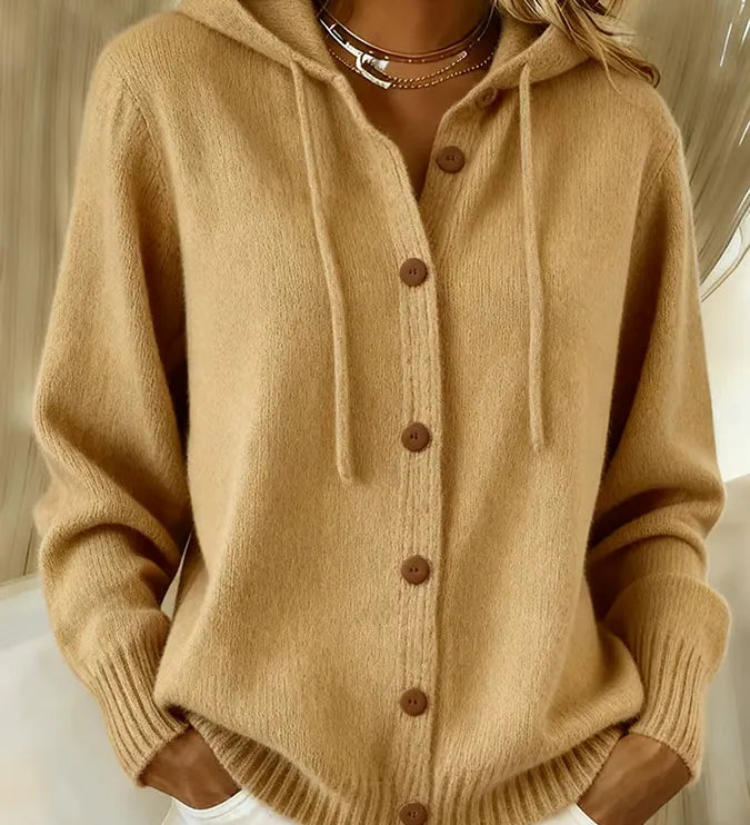 Brenda Hyggelig Knap Cardigan Hoodie til kvinder fra Elsebeth København