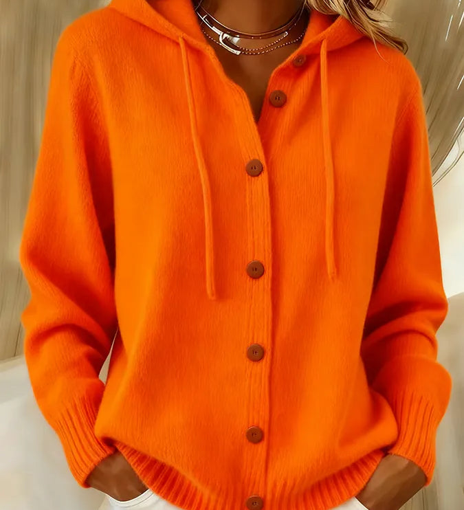 Brenda Hyggelig Knap Cardigan Hoodie til kvinder fra Elsebeth København