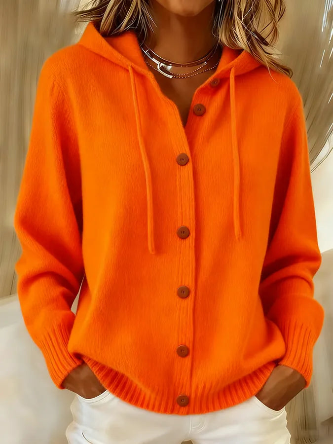 Brenda Hyggelig Knap Cardigan Hoodie til kvinder fra Elsebeth København