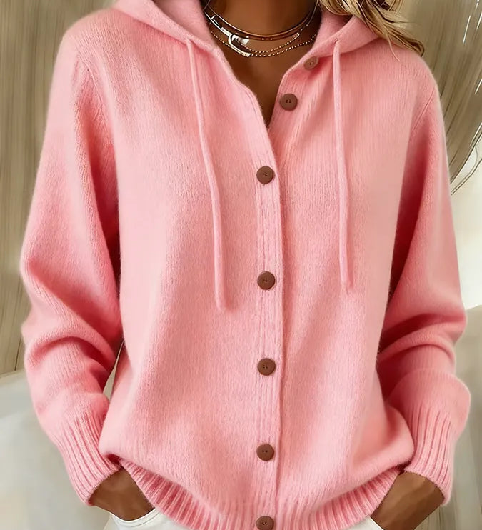 Brenda Hyggelig Knap Cardigan Hoodie til kvinder fra Elsebeth København