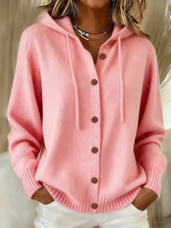 Brenda Hyggelig Knap Cardigan Hoodie til kvinder fra Elsebeth København