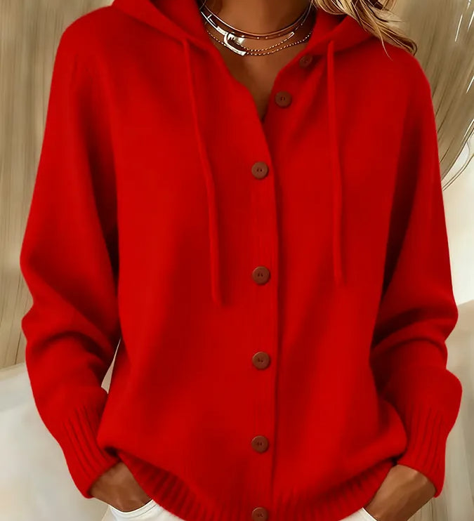 Brenda Hyggelig Knap Cardigan Hoodie til kvinder fra Elsebeth København