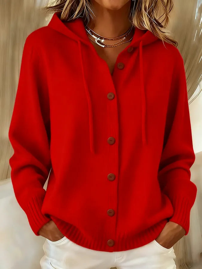 Brenda Hyggelig Knap Cardigan Hoodie til kvinder fra Elsebeth København