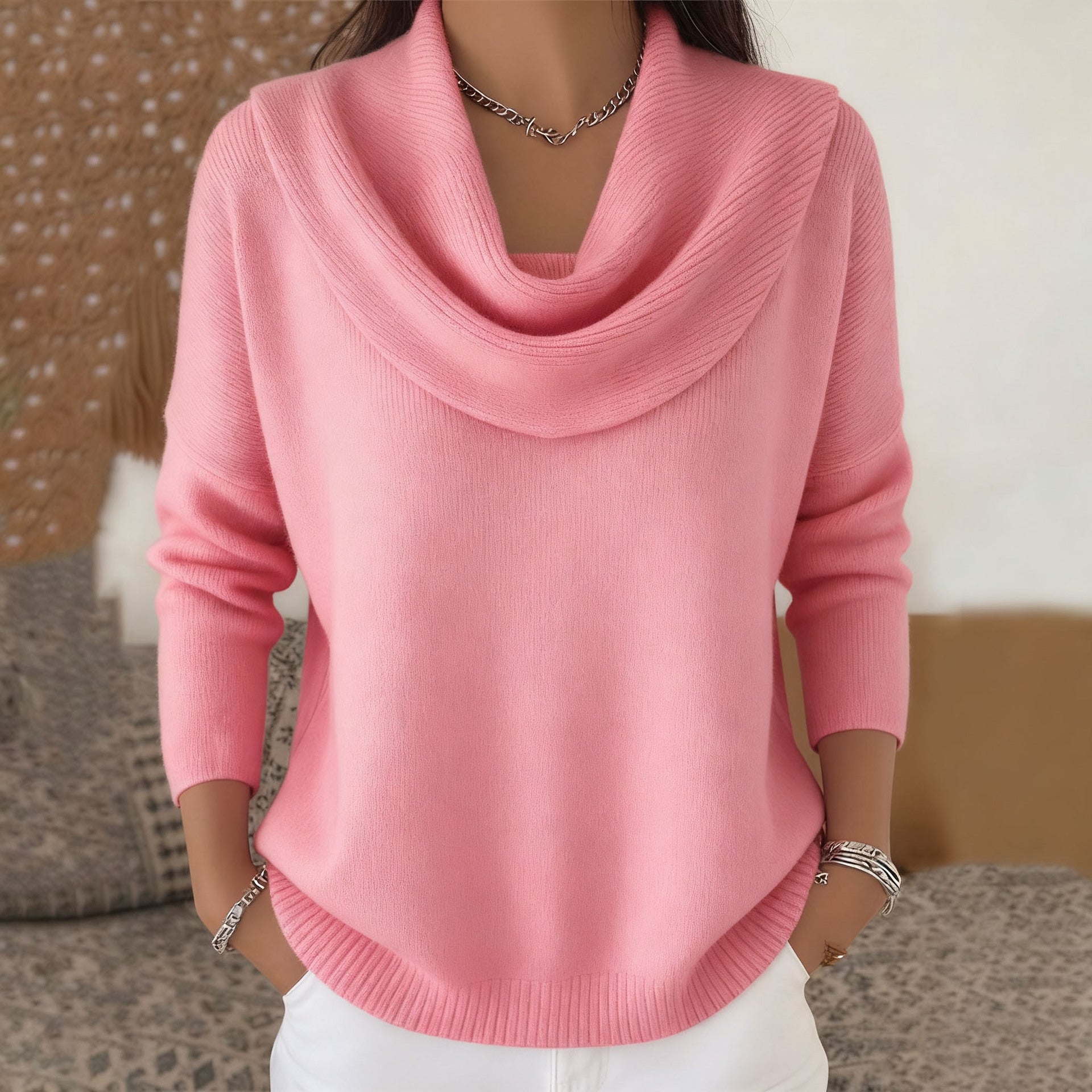 Juliette Draperet Hals Sweater til kvinder fra Elsebeth København
