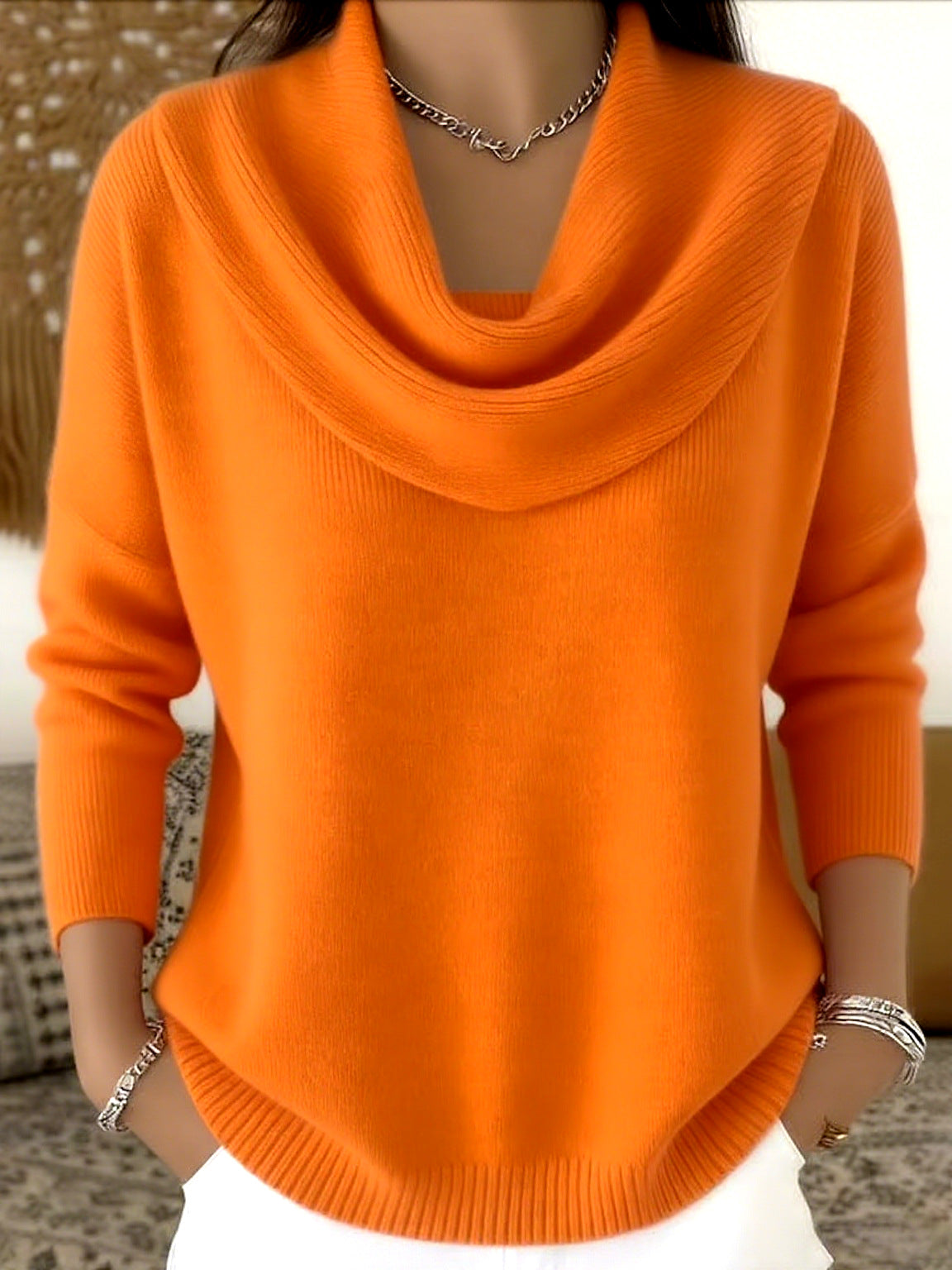 Juliette Draperet Hals Sweater til kvinder fra Elsebeth København