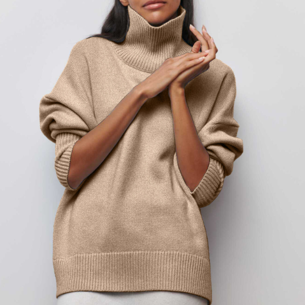 Nina rullekravesweater fra Elsebeth København, set fra siden