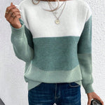 Grace sweater med ombré-effekt fra Elsebeth København, nærbillede af halsen