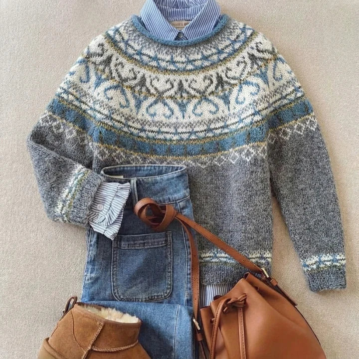 Luxe Chic Vintage Strik Sweater til kvinder fra Elsebeth København