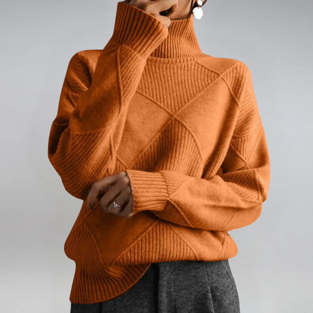 Anne rullekravesweater fra Elsebeth København, detalje af ærmet