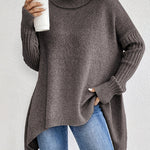 Sylvie draperet sweater med høj hals fra Elsebeth København, detalje af ærmet