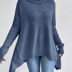 Sylvie draperet sweater med høj hals fra Elsebeth København, detalje af ærmet