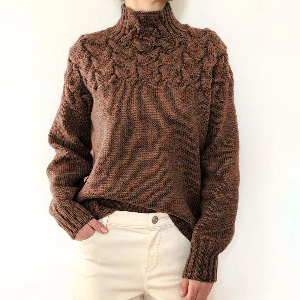 Nina strikket rullekravesweater fra Elsebeth København, i fuld figur