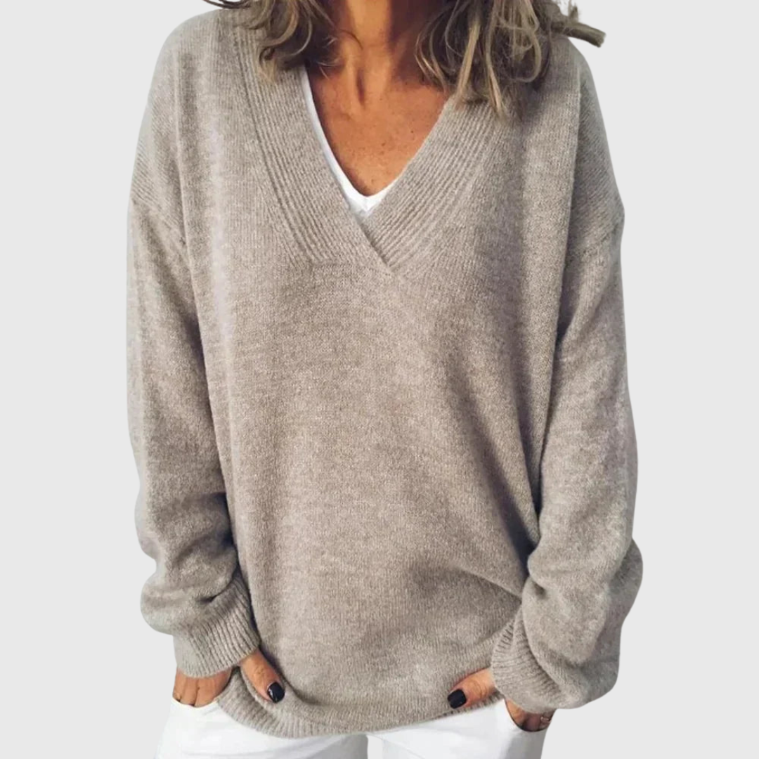 Caroline blød sweater fra Elsebeth København, set forfra