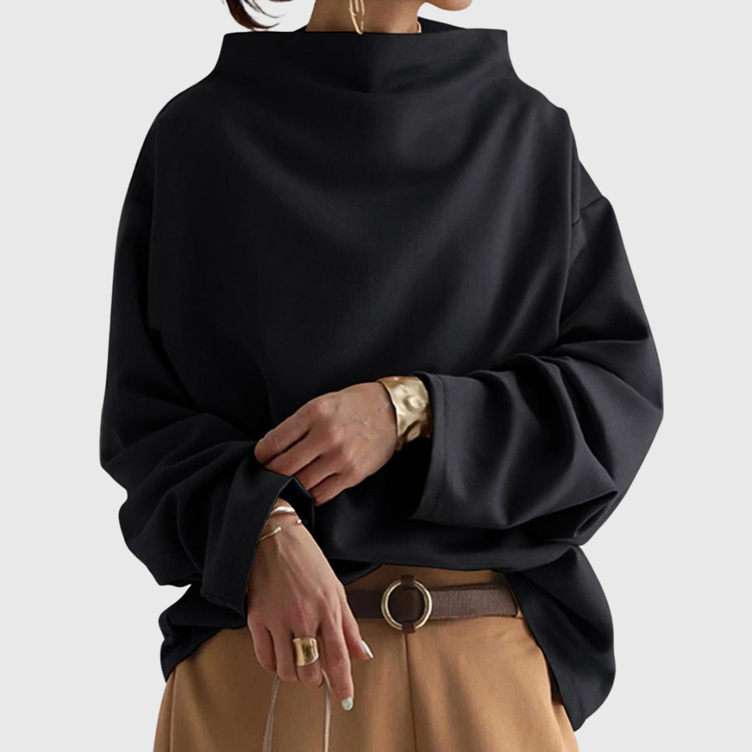 Christine sweater med høj hals fra Elsebeth København, set forfra