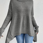 Sylvie draperet sweater med høj hals fra Elsebeth København, i fuld figur