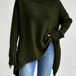 Sylvie draperet sweater med høj hals fra Elsebeth København, set bagfra
