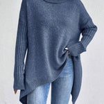 Sylvie draperet sweater med høj hals fra Elsebeth København, nærbillede af halsen