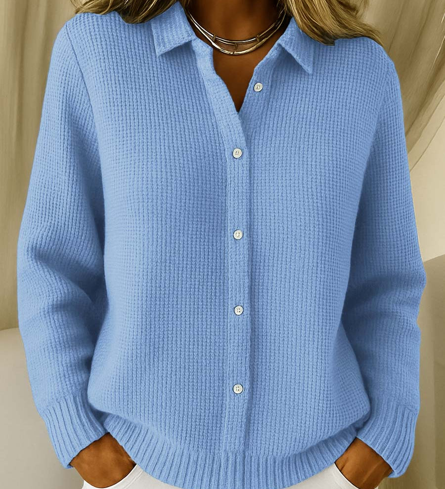 Caitlin tekstureret strikknap cardigan | Elsebeth København