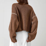 Nina ribstrikket sweater med høj hals fra Elsebeth København, stylet look